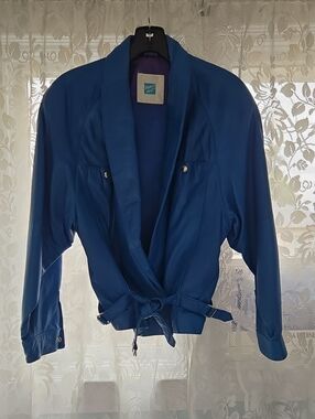 Tannery West Electric Blue Bomber-Style Wrap Jacket